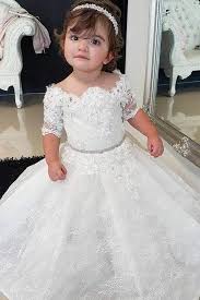 Half Sleeves White Flower Girl Dress Toddler Flower Girl Dresses Flower Girl Dresses White Flower Girl Dresses