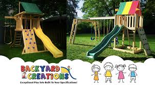 Backyard playsets are essential to any kids life and provide nothing but fun and great memories. Backyard Creations Wood Playsets Geitgey S Amish Country Furnishings