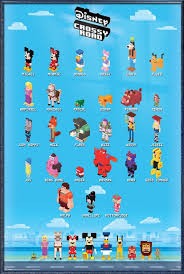 Click on the image to view coloring page of the crossy road phone app. Crossy Road Framed Gaming Poster Disney Characters Matte Black Plastic Frame Walmart Com Walmart Com
