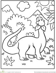 Free printable dinosaur pictures to color. Cute Dinosaur Worksheet Education Com