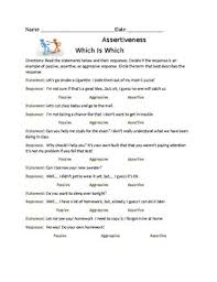 Assertive communication is more effective than other styles. Life Skills Assertiveness Which Is Which Communication Styles Worksheet