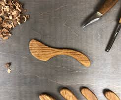 oak wood butter knife coffee brown