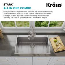 Is kraus a good sink. Kraus Stark 33 Inch Undermount Drop In Kitchen Sink Pulldown Faucet Combo Overstock 28626044