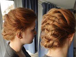 My First Try At A French Braid On My Sister S Hair French Braid Short Hair Braids For Short Hair Braided Updo For Short Hair