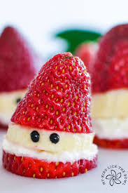 Santa hat fruit appetizers (work potluck). 24 Healthy Christmas Snacks Easy Holiday Snack Recipes 2019