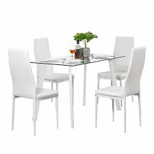 3.9 out of 5 stars, based on 10 reviews 10 ratings current price $169.95 $ 169. Hot 120cm 5 Piece Dining Table Set 4 Chairs Glass Metal Table Kitchen Room Dining Room Furniture White Dining Table And Chairs Dining Room Sets Aliexpress