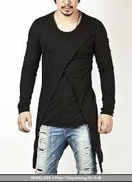 We highly recommend their cotton crew short sleeve tee range. Super Stylish Cross Layered Swallow Tail Long Tee Mens Outfits Hipster Mens Fashion Mens Fashion Edgy