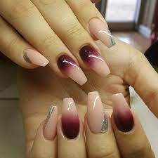 Best 30 Coffin Nail Designs Ideas For Fall 2017 Hiyawigs Blog Airbrush Nails Burgundy Nail Art Pink Ombre Nails