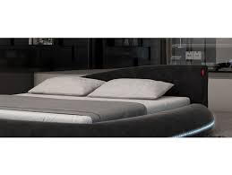 Betten 160x200 cm im angebot gestelle in weiß, schwarz und weiteren farben auch komplett mit matratze & lattenrost Rundbett 160x200 Cm Komplett Microfaser Bezug Schwarz Led Budoir