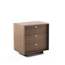 The nightstand is distressed just enough to give a rustic feel, but not enough to take away from the modern look. Sonja Night Sand With 3 Drawers Walnut Leather Glassdomain