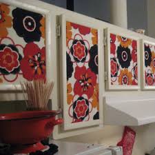 Here are some timeless choices for cabinet colors… Starch Fabric Kitchen Cabinets Tutorial Wallpaper Cabinets Kitchen Fabric Renters Kitchen