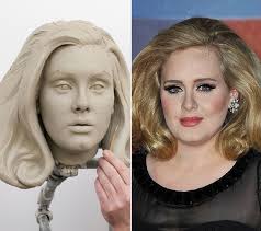 Adele's clay figure at Madame Tussauds is well underway.
