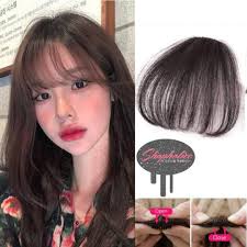 Thin neat korean air bangs human hair extensions clip in fringe front hair piece. Korean Bangs Extension Health Beauty Hair Care On Carousell