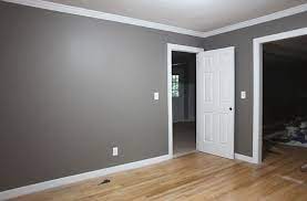 The gray wall color of this room is a neutral color. Oak Bedroom Furniture Sets Ideas On Foter Grey Walls White Trim Grey Walls Remodel Bedroom