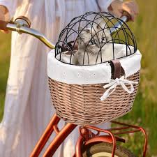 The flower designs are a little more advanced as they have several layers and. Dog Pet Carry Bag Woven Bike Basket Front Handlebar Wicker Bicycle Basket Pet Jumper