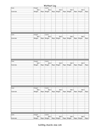 Free Printable Workout Log Exercise Training Logs How to use our new 4day, 4 week template from excel training designs! free printable workout log exercise