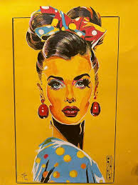 Bob Ross Inspired Artwork with Neon Acrylics and Black Ink