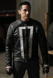 Gabriel Lun Agents Of Shields Ghost Rider Black Leather Jacket Ghost Rider Jacket Leather Jacket Riders Jacket