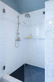 Black And White Penny Tile Bathroom A Seattle Family Bathroom Gains Privacy And Polish Shower Tile White Subway Tile Shower Traditional Bathroom