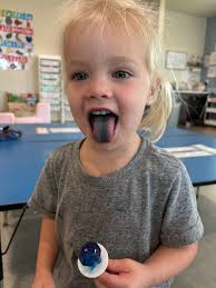 When a friend comes to visit for the week and bring a special treat! Ring  pops were a hit!