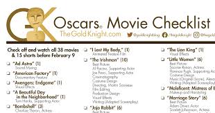 Conquering more of road trip movie checklist with harry potter and the philosopher's stone! Oscars 2020 Download Our Printable Movie Checklist The Gold Knight Latest Academy Awards News And Insight