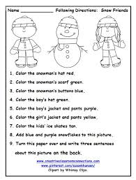 This Free Worksheet Allows Students To Follow Directions With Color Words And Listening Skills Worksheets Following Directions Activities Following Directions