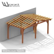 Appentis 2 Pans M Wood Structure Charpente Bois Appentis Charpente