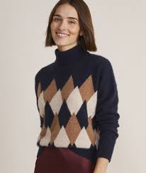 Argyle discount turtleneck sweater