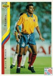 Colombia's world cup hopes were high: Alexis Mendoza Of Colombia 1994 World Cup Finals Card Futbol Mir