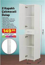 2 kapaklı 2 çekmeceli çok amaçlı dolap. 2 Kapakli Cekmeceli Dolap 30x34x175 Cm Indirimde Market