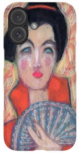 Woman with Fan iPhone Case