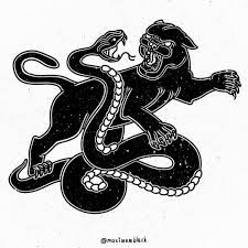 Panther Vs Snake Mxblck Vectorart Blackandwhite Panther Snake Traditional Black Tattoo Snake Tattoo Animal Draw
