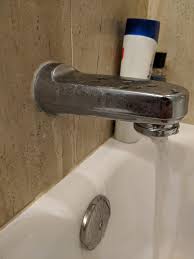 The shape of the discoloration is likely to be irregular. Tub Spout Leaking Near Wall Shower Not Working See Comments Plumbing