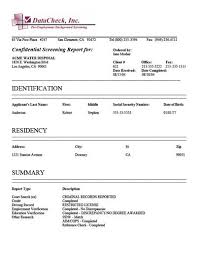 Sample Employee Background Check Report Datacheck Employment Background Check Background Background Check