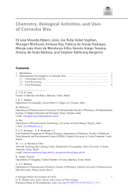 PDF) Chemistry, Biological Activities, and Uses of Carnauba Wax