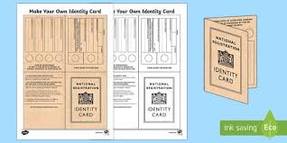 Place your id in the opening and let it flow through the laminator. Ww2 Identity Card Ks2 Resources