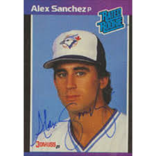 Alex Sanchez Toronto Blue Jays 1989 Donruss Rated Rookie Autographed Card.  This item comes with a certificate of authenticity from Autograph-Sports.  Autographed