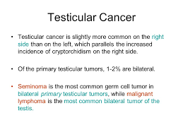 The most common signs of testicular cancer are pain, swelling, or a lump or hardness in the testicles. Tumors Of The Testis Germ Cell Tumors Ppt Video Online Download