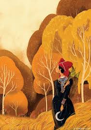 I Like The Atmosphere In This Fall Like Scenery Many Great Details Such As The Way The Collar And Sleeve Patterns Are Create Vietnam Art Painting Illustration