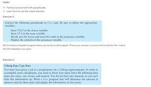 Beginnerprogramsyt@gmail.com if you have a introductory program (c++ or java or other) that you want me to do, send me an email with all the details and i will get back to you as loops in c++ (for loops, while loops). Solved Goals Familiarize Yourself With Pseudocode L Chegg Com