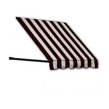 Black And White Striped Awning Material Awntech 5 38 Ft Wide New Orleans Awning 56 In H X 32 In D Black White Nw43 5kw The Home Depot In 2020 Windows And Doors Awning Black And Tan