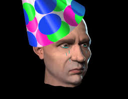 Different variation of the same picture of a 3D bald man.