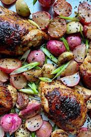 Sheet Pan Miso Chicken With Radishes And Lime Recipe Recipe Recipes Miso Chicken Nyt Cooking