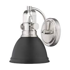 Tangkula bathroom vanity lamp brushed nickel wall mounted vanity lighting fixture with white glass shade wall sconce pendant lamp (nickel, 3) 4.7 out of 5 stars. Emliviar Modern Industrial Bathroom Vanity Wall Sconce Light Brushed Nickel Finish With Metal Shade 4053s