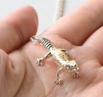 marship Handmade Accessories Leopard Gecko Silver Necklace [MS-T-1]