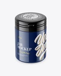 Glossy Plastic Jar Mockup Front View High Angle Shot In Jar Mockups On Yellow Images Object Mockups In 2020 Mockup Free Psd Mockup Psd Bottle Mockup