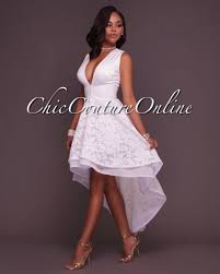 Chic Couture Online Lauren Off White Embroidery High Low Dress Http Www Chiccoutureonlin Wedding Dresses High Low White Cocktail Dress Chic Couture Online