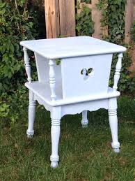Vintage Ethan Allen Solid Maple End Table Refurbish In Annie Sloan Louis Blue Chalk Paint And Cle Ethan Allen Furniture Painted Furniture Refinishing Furniture