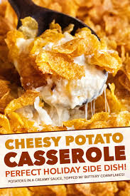 Cheesy potato recipe with cream of chicken soup. Funeral Potatoes Cheesy Potato Casserole Make Ahead The Chunky Chef