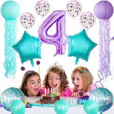 Check spelling or type a new query. Buy Adlkgg Birthday Decorations Mermaid Theme Party Under The Sea Party Supplies Hanging Jellyfish Paper Lanterns Balloons Number 4 Foil Balloons For Mermaid 4th Birthday Party Decorations Online In Turkey B08tts8zsg